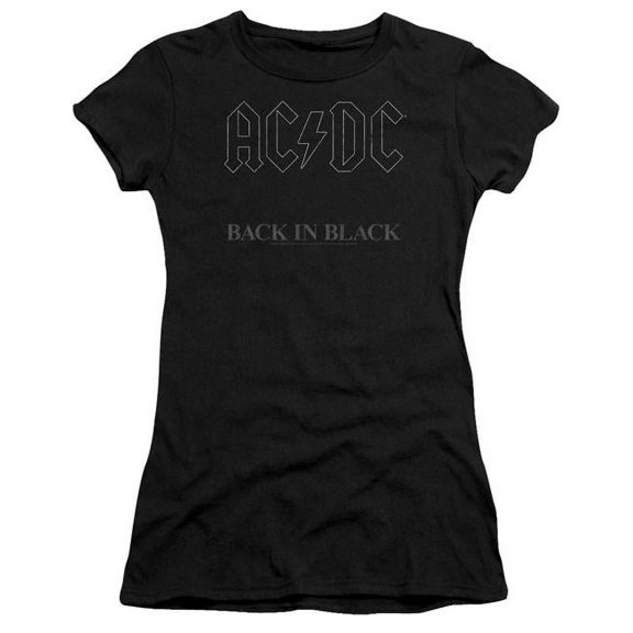 AC/DC Back In Black Premium Junior Women's Sheer T-Shirt Black