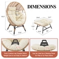 thumbnail image 4 of RADIATA Boho Woven 4Pcs Outdoor Sofa Patio Sectional Furniture with Egg Lounge Chair, Beige, 4 of 9