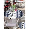 thumbnail image 5 of Outdoor Tablecloth with Umbrella Hole for Patio/Picnic/Party/Camping, Navy Blue Boho Waterproof Table Cloth Round Cover Washable, Vintage Abstract Art Ethnic Tribe (Dia 60"), 5 of 8