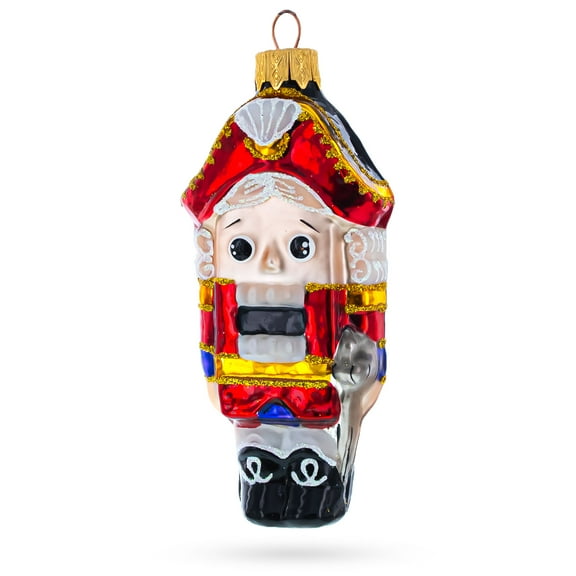 Classic and Whimsical Nutcracker Glass Christmas Ornament