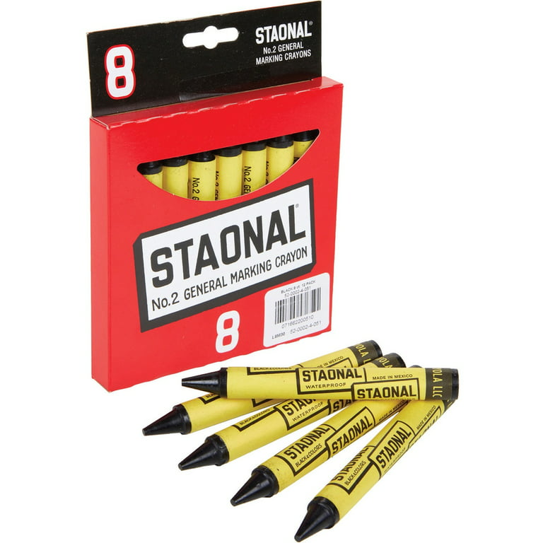 7-Pk) Crayola No. 2 Staonal Marking Wax Crayons Black 52-0002-4-051 - Helia  Beer Co