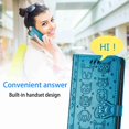 thumbnail image 5 of Dteck Samsung Galaxy Z Fold 3 Case, PU Leather Phone Case Cute Pattern Embossed Wallet Flip Shockproof Protective with Stand Card Holder Cover, Blue, 5 of 5