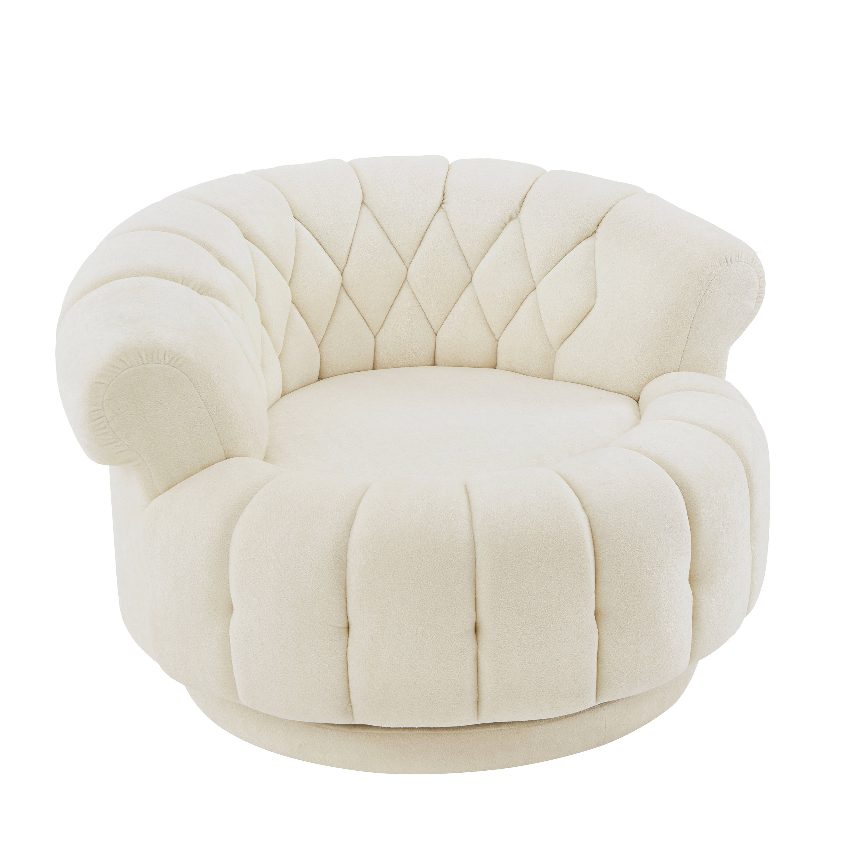 Euroco Swivel Accent Chair 360°Swivel Chair Sofa Barrel Swivel Chair Round Club Chair for Living Room and Bedroom