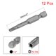 thumbnail image 2 of Uxcell 1.97'' 1/4 Pulgada Hex Shank T5-T40 Torx Juego de Puntas Magnéticas de Destornillador S2 Kit de Destornillador de Acero de Alta Aleación 12pcs, 2 of 3