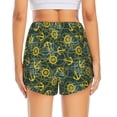 thumbnail image 2 of Lsque Marine Anchors And Compass Printed Women's Running Shorts with Liner Pockets,Elastic Quick Dry Workout Athletic Gym Yoga Shorts,Womens High Waist Shorts-, 2 of 9