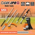 thumbnail image 2 of 52CC 2-Cycle Gas Powered Weed Eater, iRerts Backpack 4 in 1 Multi-Functional String Trimmer with Gas Pole Saw, Hedge Trimmer, Grass Trimmer, Brush Cutter, Lawn Trimmer for Grass Garden Yard, 2 of 9