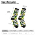 thumbnail image 6 of Uemuo Lemons on Striped Pattern Women's Crew Socks, Soft Durable Breathable Moisture-Wicking with Odor Control Cotton socks, 6 of 9