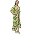 thumbnail image 2 of Bimba Women's Long Green Designer Drawstring Waist Kimono Cover Up Kaftan-14, 2 of 5