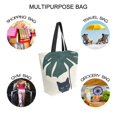 thumbnail image 7 of FORMRS Womens Canvas Tote Bag with Zipper Inner Pocket Shoulder Handbag, Black Cat Plants, 7 of 7