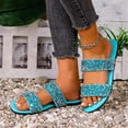 thumbnail image 4 of Beach Flat Sandals for Women, Solid Color Slip-On Style with Sequined Rhinestone Strap, Soft Footbed, Open-Toe Design, Lightweight Sole, Breathable Summer Footwear, 4 of 9