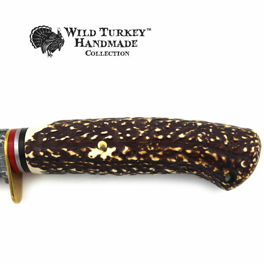 Wild Turkey Handmade Collection Fixed Blade Faux Handle Hunting Knife w/ Sheath