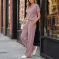 thumbnail image 4 of SUNBS Lounge Sets for Women 2 Piece Summer Henley Sweatsuit Travel Vacation Airport Outfits Pajamas Sets, 4 of 9