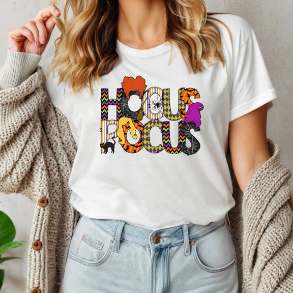 Hocus Pocus T-Shirt for Women Halloween Graphic Tee Sanderson Sisters Shirt Cute Halloween Shirt Womens Fall T-Shirt Description: