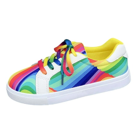 QYZEU Womens Sneaker Casual Work Shoes Women Ladies Fashion Colorful Canvas Lace Up Comfortable Flat Bottomed Casual Shoes Casual Slide Sandals Women Blue 41