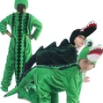 thumbnail image 2 of Pijama de cocodrilo de peluche para niños y adultos, unisex, color verde, para disfraz de Halloween, 2 of 5