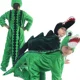 thumbnail image 2 of Pijama de cocodrilo de peluche para niños y adultos, unisex, color verde, para disfraz de Halloween, 2 of 5