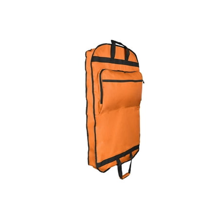 DALIX 39" Business Garment Bag Cover for Suits and Dresses Clothing Foldable w Pockets in Orange