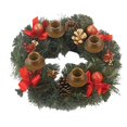 thumbnail image 4 of Corona de Adviento de Navidad de 12 pulgadas candelabro de centro de mesa decorativo con 4 velas Marrón Soledad Portavelas de corona, 4 of 8