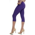 thumbnail image 2 of LMB Capri Leggings for Women Buttery Soft Polyester Fabric, Deep Merlot, XS - L, 2 of 6