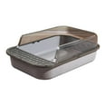 thumbnail image 3 of Cat Detachable Open Top Pet Litter Tray Splashproof Semi Closed Large Clear and Gray, 3 of 8