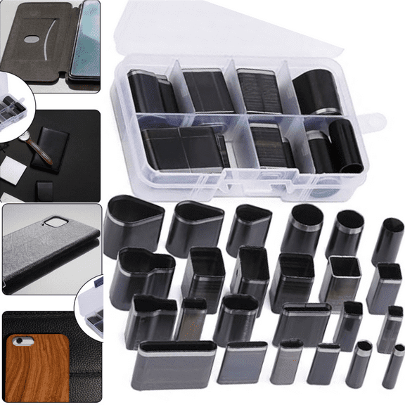 24 Pcs Hollow Punch Cutter Tool, Multiple Shapes Leather Hole Punch Tool for Belts, Handmade DIY Leathercrafts
