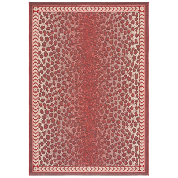 Safavieh Courtyard Candace Spotted Indoor/Outdoor Area Rug, Red/Beige, 5'3" x 7'7"