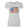 thumbnail image 2 of Wild Bobby, Colorful Neon Flag, Streetwear, Women Slim Fit Junior Tee, Heather Grey, X-Large, 2 of 3