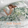 thumbnail image 4 of 3 Piece Teal Botanical Duvet Cover Set California King,Microfiber Comforter/Quilt Cover with Corner Ties and 2 Pillowcases,Sage Green Eucalyptus Leaves Watercolor Soft Bedding with Zipper Closure, 4 of 8