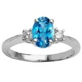 thumbnail image 2 of Tommaso Design� Oval 9x7 mm Genuine Blue Topaz Engagement Ring, 2 of 9