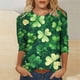 thumbnail image 2 of Camiseta de Cuello Redondo Impresa de Manga 3/4 de Mujer Y Blusas, Camiseta Casual de Moda para Primavera Verano, 2 of 5