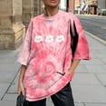 thumbnail image 3 of ALLLIST Holiday Womens Tops Crew Neck Short Sleeve T-Shirts Fashion Red Gradient Shirts Women's Clothing, 3 of 6
