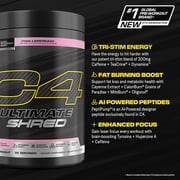 C4 Ultimate Shred Pre Workout Powder with 300mg Caffeine, Thermogenic Fat Burning Formula with Capsimax Cayenne, TeaCrine & Dynamine Energy Blend – Pink Lemonade, 20 Servings