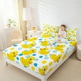 thumbnail image 4 of Manfei Lovely Cartoon Duck Bed Sheets,Geometric Polka Dot King Sheets,Yellow Blue Sheet Set For Child,Breathable Home Decor,4pcs, 4 of 7