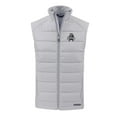 thumbnail image 2 of Men's Cutter & Buck Gray Utah State Aggies Evoke Hybrid Eco Softshell Recycled Full-Zip Vest, 2 of 3