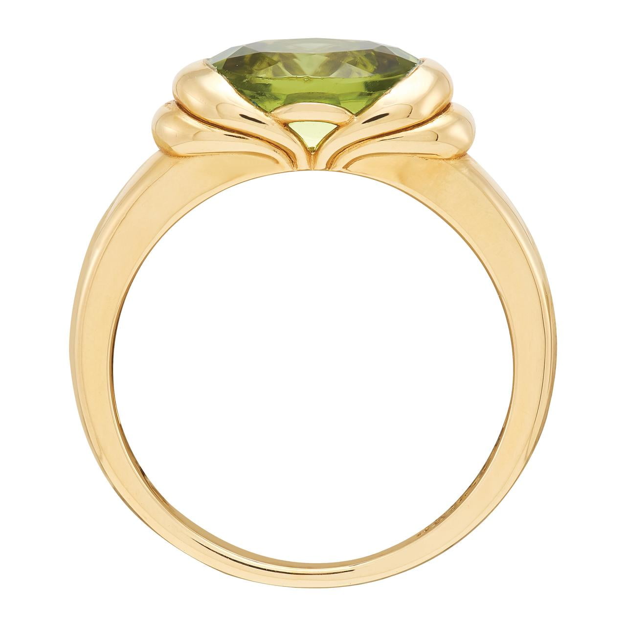 Brilliance Fine Jewelry Peridot Oval Ring in Sterling Silver with 14KT Gold Plate