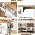 thumbnail image 5 of ChVans 59" W Kitchen Island with Drop Leaf, Rolling Kitchen Cart with Storage on Wheels, Large Island Table for Kitchen with Rubber Wood Top and Rack and Drawer, 5 of 9