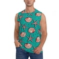 thumbnail image 3 of Uemuo Starfish and Shell Pattern Men's Sleeveless T-Shirt,Muscle Athletic Tank Top, Moisture-wicking Quick-dry Breathable Classic Tee Top for Gym Run Outdoor Sports-3X-Large, 3 of 8