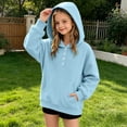 thumbnail image 3 of Unisex Zip Up Hoodie Boys Girls Lightweight, Toddler Girl Sweatshirt Full Zip, Light Kids Sweat Jackets With Zipper And Hood Light Blue 15-16 Years, 3 of 6