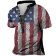 thumbnail image 1 of LSLJS Men's Independence Day Flag T Shirt Casual Loose Short Sleeve Pullover Tops, 1 of 3