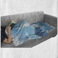 thumbnail image 6 of Sailboat Soft Flannel Fleece Blanket, Lansdscape of Sailing Boats Brush Strokes Technique Stained Template, Cozy Plush for Indoor and Outdoor Use, 70" x 90", Slate Blue and Pale Blue, by Ambesonne, 6 of 6