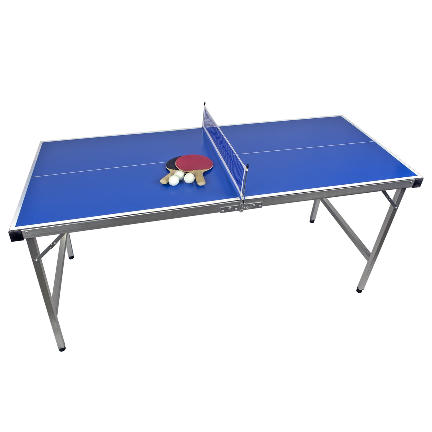 Poolmaster Indoor/Outdoor Junior Table Tennis Game (Set Includes Folding Game Table, 2 Deluxe Ping Pong Paddles and 3 Game Balls)