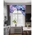 thumbnail image 3 of Spring Purple Hydrangea Swag Valances for Windows, Small Curtains Drapes, Country Flowers Garden Plants Kitchen Window Curtains Over Sink Window Treatment Valance for Bedroom/Bathroom 56"x36", 3 of 5