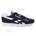 thumbnail image 2 of Zapatillas Reebok Classic Nylon para hombre, azul marino y blanco, talla 12.5, 2 of 6