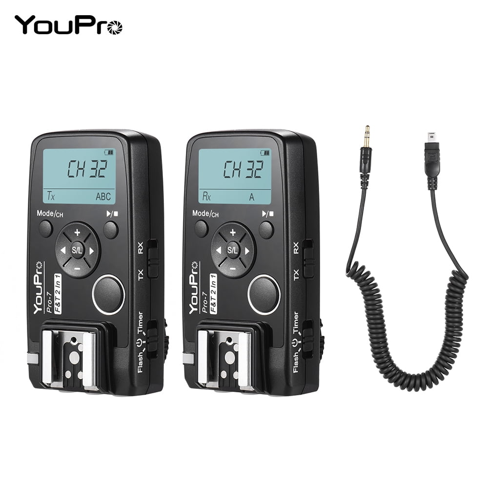 YouPro Pro7 Wireless Shutter Timer Remote and Flash Trigger 2in1 with