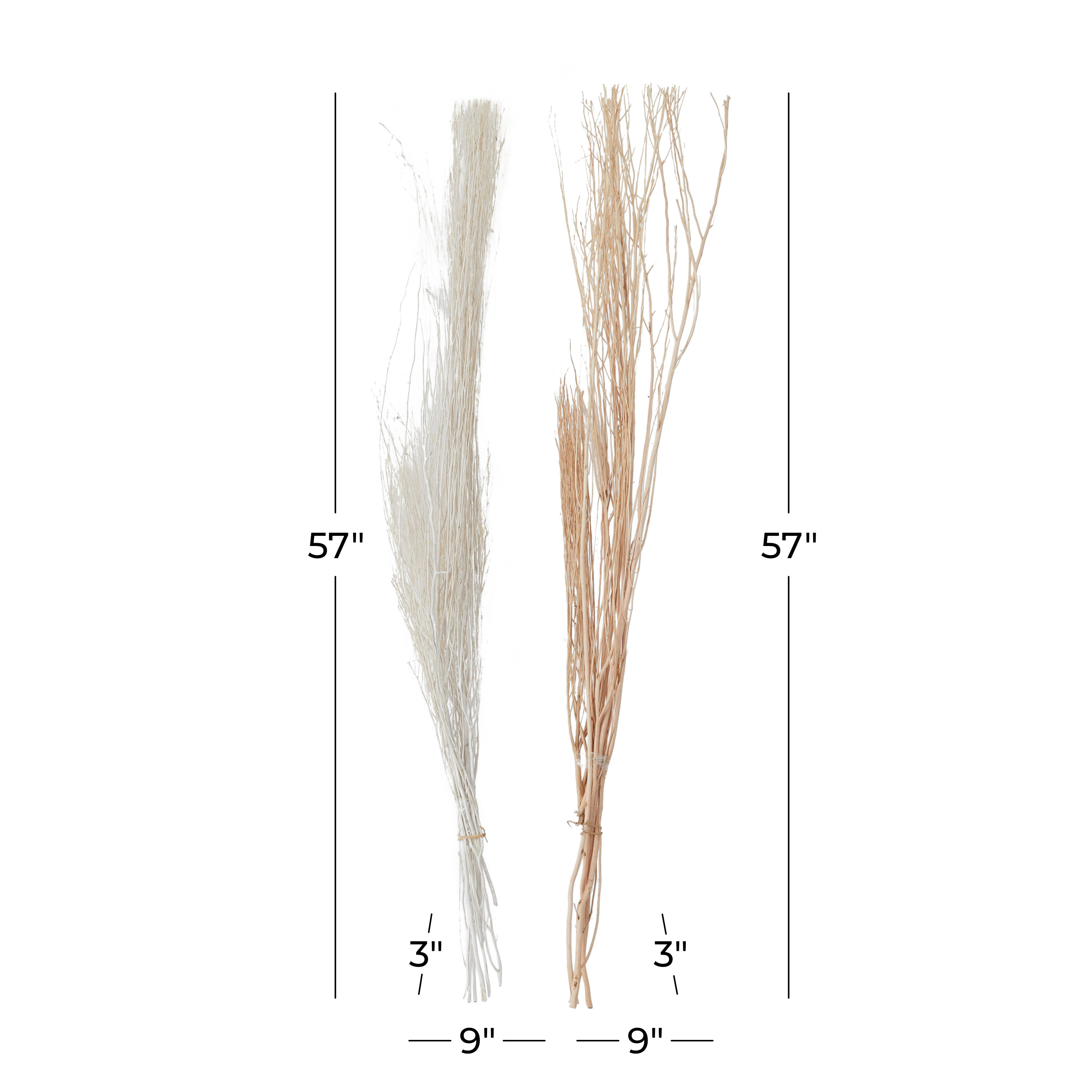 57" Dried Plant Natural Foliage Pigeon pea Bouquet, by DecMode (2 Count)