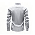 thumbnail image 5 of LODIENY Men's Stretch Wrinkle Free Dress Shirt Long Sleeve Collared Button Down Shirts Regular Fit Wedding Work Blouses Gray XXL, 5 of 7