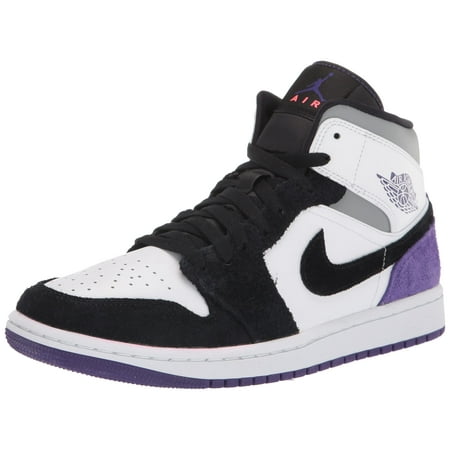 Nike Mens Air Jordan 1 Mid SE - White Court Purple Black - for Men - Size 8.5
