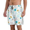 thumbnail image 2 of Balery Gold Stars Blue Dots Pattern Traje de Baño Estilo Hawaiano para Hombre, Shorts de Secado Rápido con Bolsillos-Medium, 2 of 6