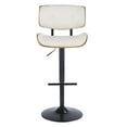 thumbnail image 6 of Lombardi Mid-Century Modern Adjustable Barstool in Walnut with Cream Faux Leather by LumiSource, 6 of 8