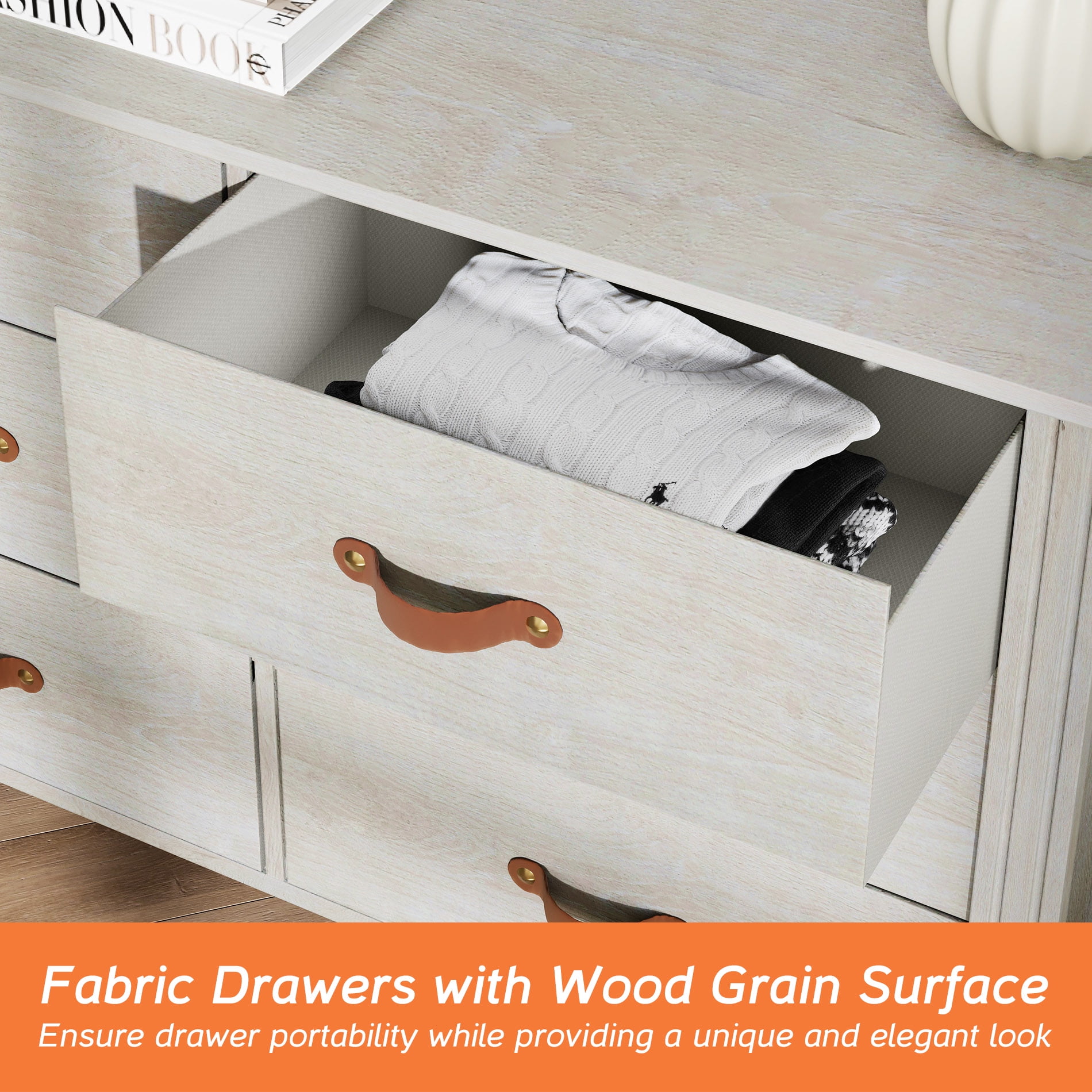 2 PCS White Dresser for Bedroom, Large Wooden Dresser with 12 Drawers, Classic Storage Cabinet for Living Room